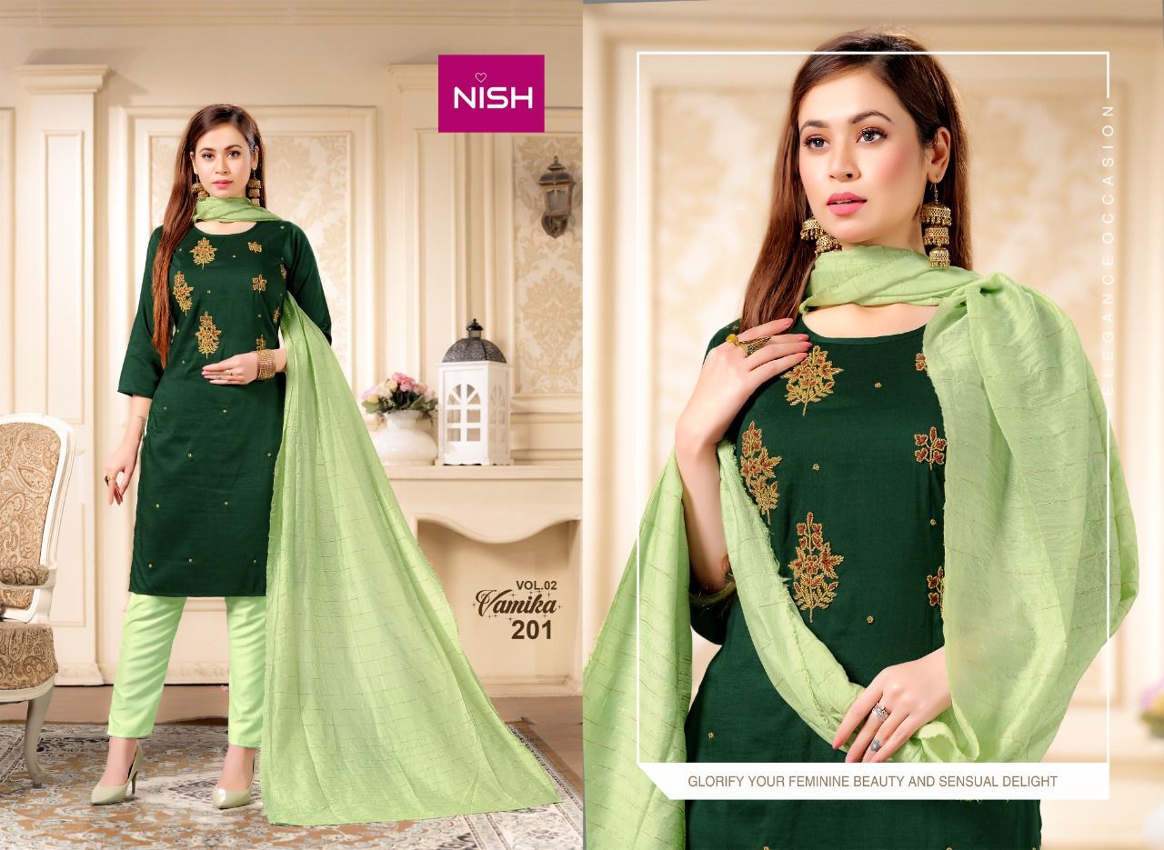 Vamika Vol 2 Heavy Chinon Kurti Catalogue Set