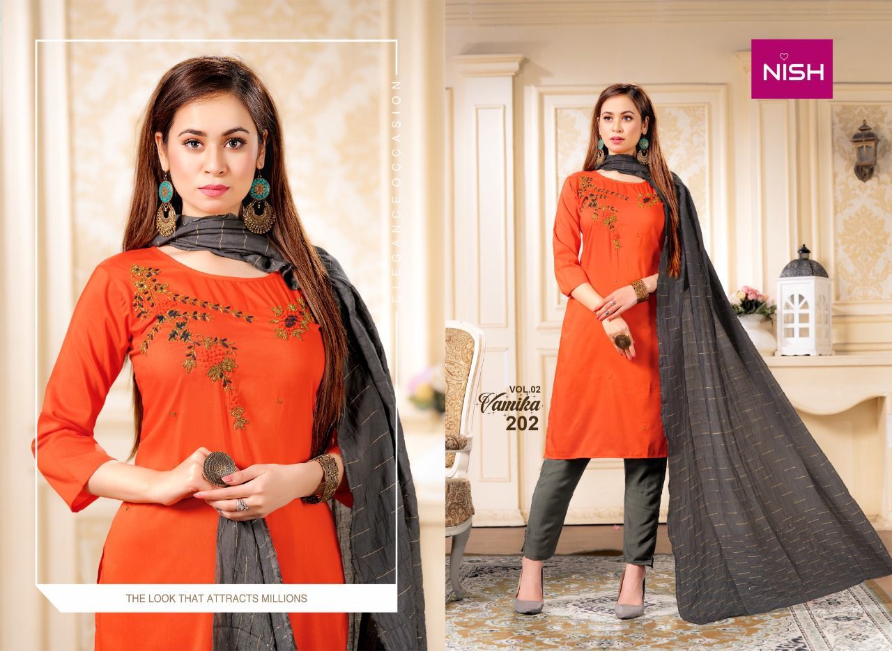 Vamika Vol 2 Heavy Chinon Kurti Catalogue Set