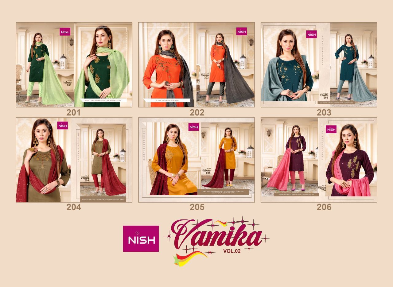 Vamika Vol 2 Heavy Chinon Kurti Catalogue Set