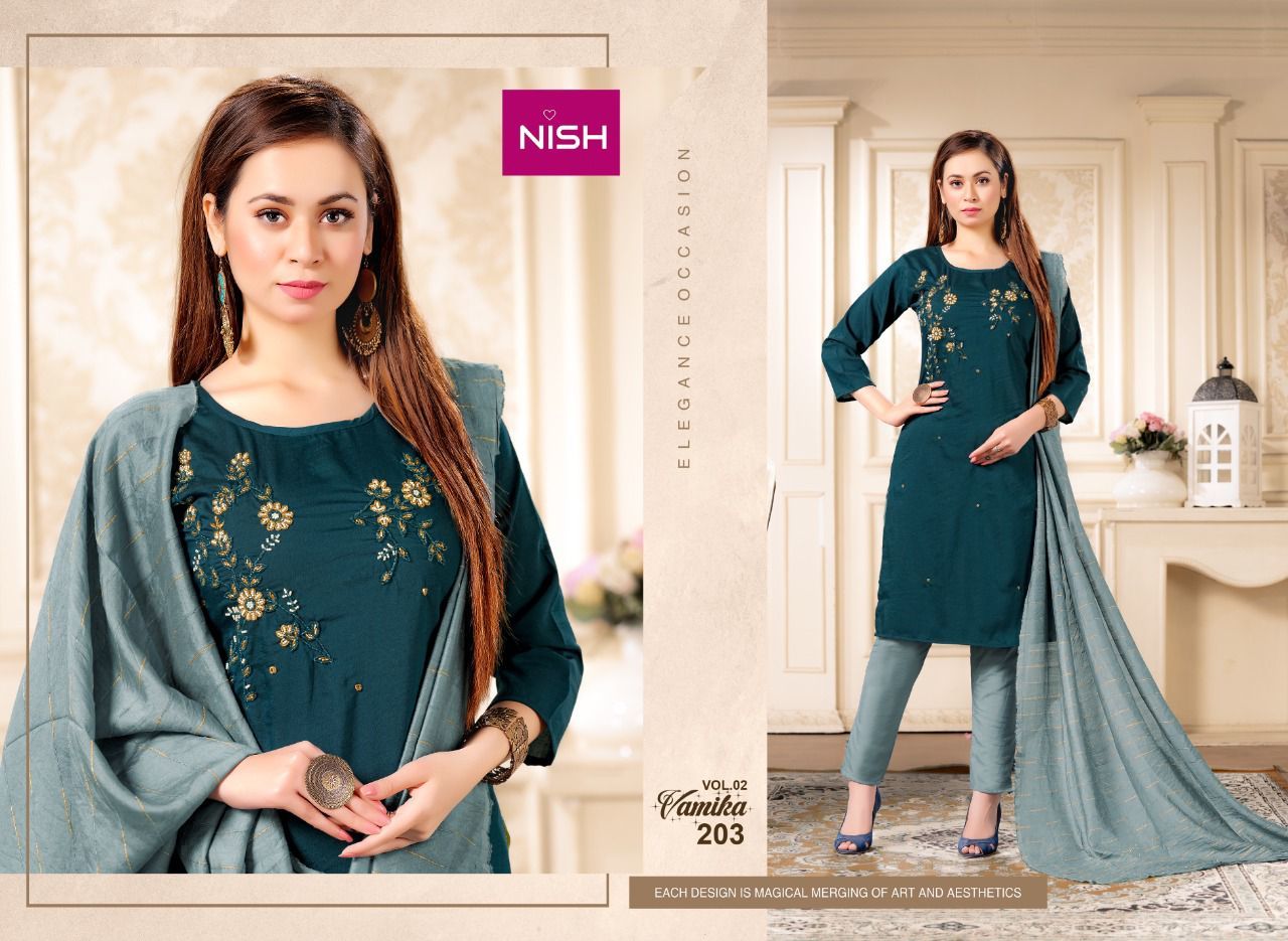 Vamika Vol 2 Heavy Chinon Kurti Catalogue Set