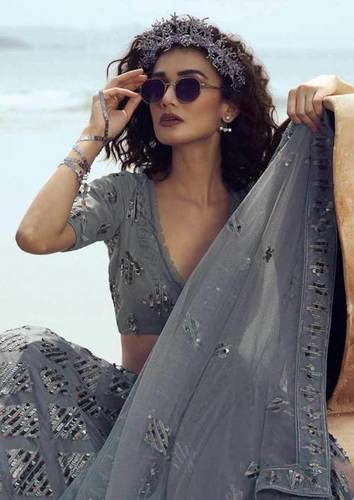 Gray Cinderella Vol 10 Soft Net  Lehenga Choli