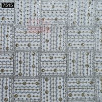 White All Over Sequine Embroidery Fabric 7515