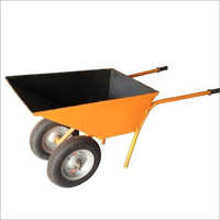 Double Wheel Barrow Trolley - Stainless Steel, Polished Surface | Ideal For Hauling Scrap And Debris, Easy To Handle