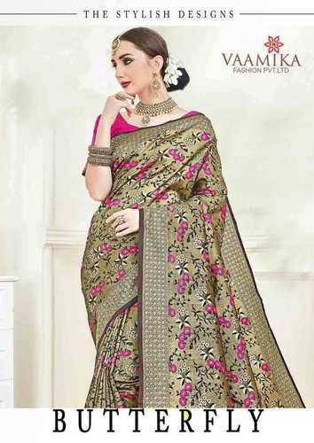 Butterfly Art Silk Designer Saree Set Supplier