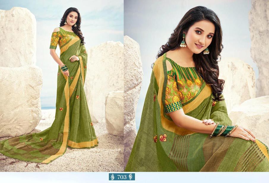 Butterfly Art Silk Designer Saree Set Supplier