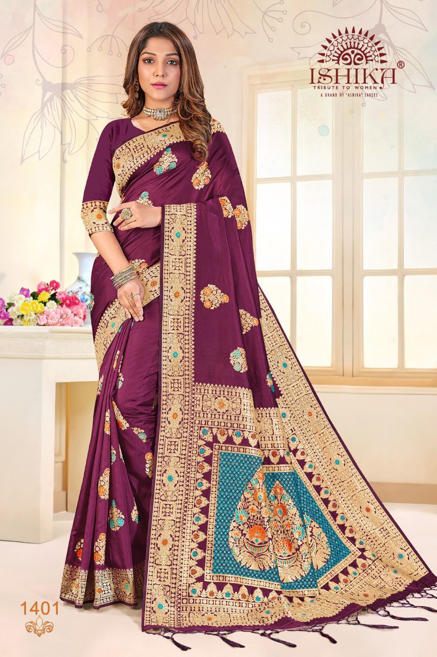 Butterfly Art Silk Designer Saree Set Supplier
