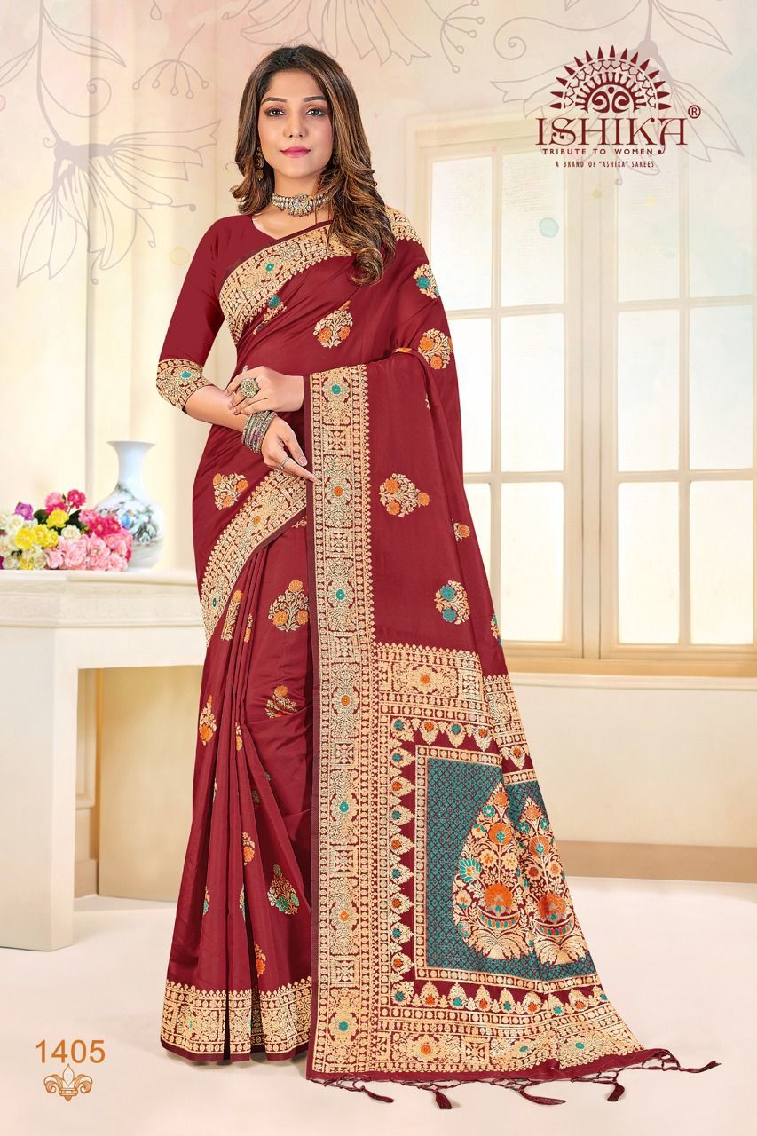 Butterfly Art Silk Designer Saree Set Supplier