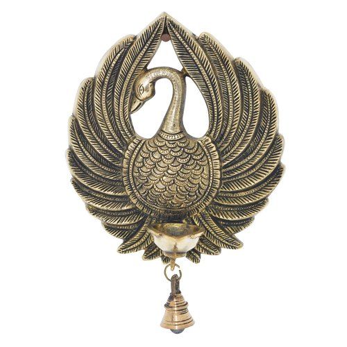 Polishing Parrot Design Wall Hanging Diya Indian Decor Diya Brass Oil Lamp Hanging Diya For Home Decor