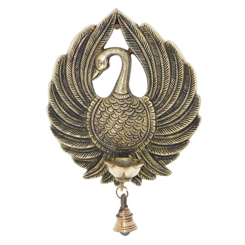 Parrot Design Wall Hanging Diya Indian Decor Diya Brass Oil Lamp Hanging Diya for Home Decor