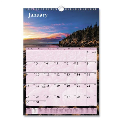 12X18 Inch Wall Calendar Cover Material: Paper