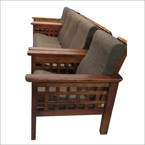 Brown Teak Wood Netted Sofa Set