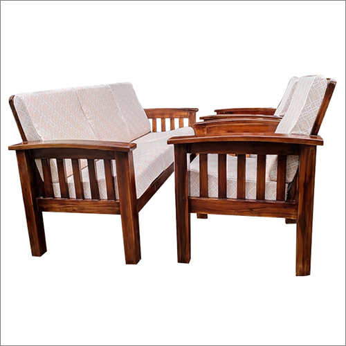 Brown Wooden Sofa Set