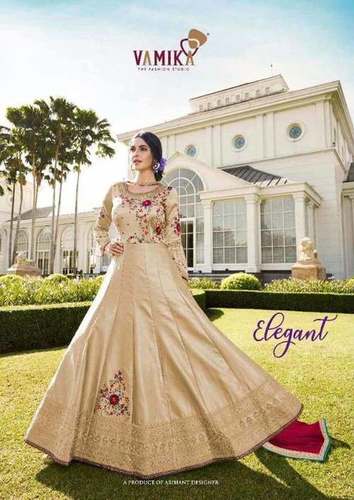 Elegant Ding Dong Silk Party Wear Long Gown Collection