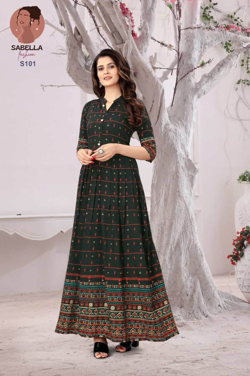 Saheri Rayon Designer Gown Catalogue Set