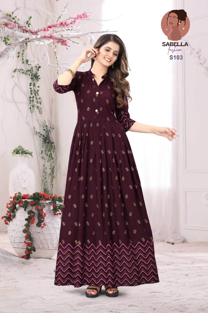 Saheri Rayon Designer Gown Catalogue Set