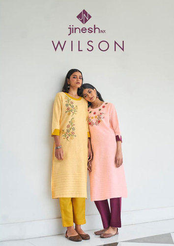 Wilson Cotton Strip Straight Kurtis Manufacturer