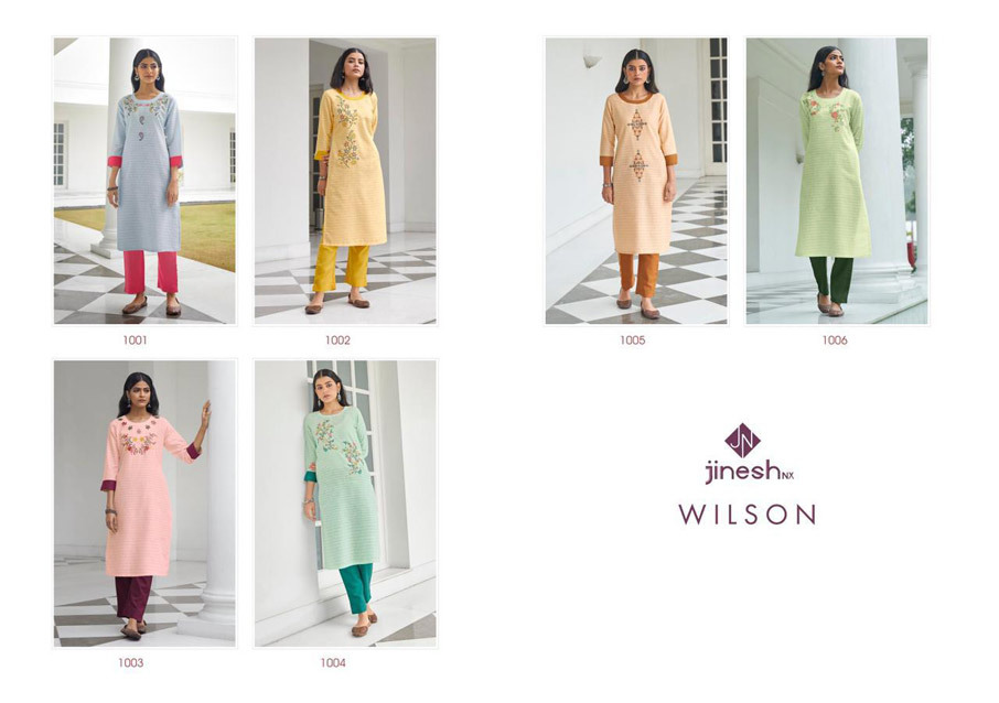 Wilson Cotton Strip Straight Kurtis Manufacturer