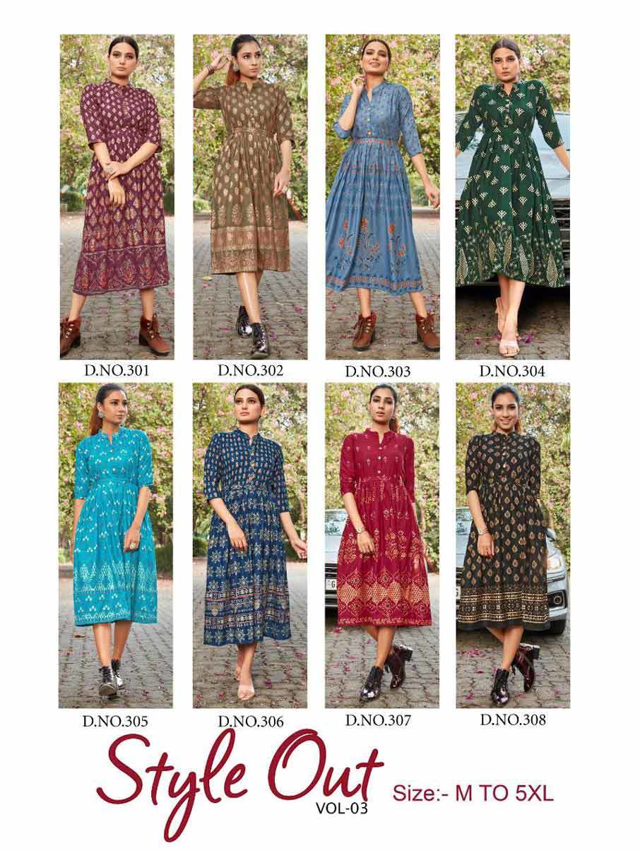 Style Out Vol 3 Rayon Slub Kurtis Collection