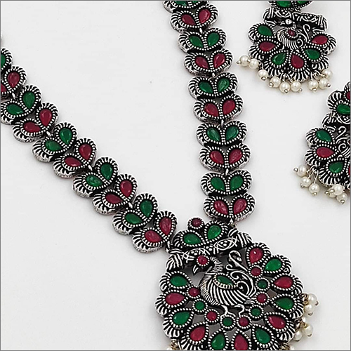 Oxidized Silver Necklace Set