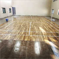 Badminton Court Teak Wood Flooring - Customized Size | Water Resistant, Termite Resistant, Polished Glossy Finish