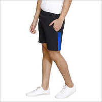 Mens Sports Shorts - Polyester Fabric, All Sizes Available , Plain Black Design For Versatile Wear