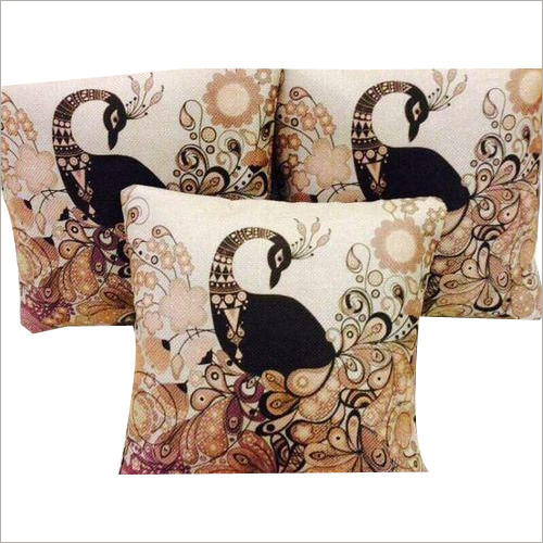 Multicolor Peacock Print Cushion Cover