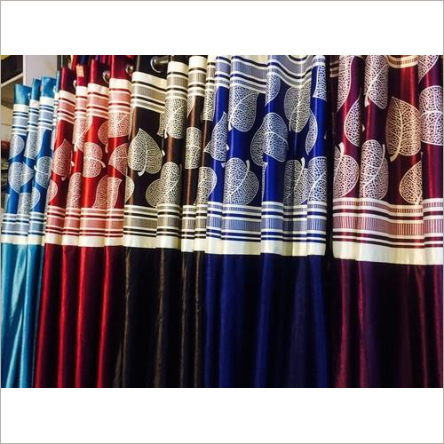 Multicolor Long Crush Curtain With Jari Patch