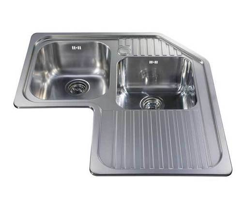 Double Bowl Kitchen Sink and Single Drainer with Corner