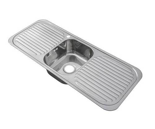 Single Bowl Kitchen Sink with Double Drainer