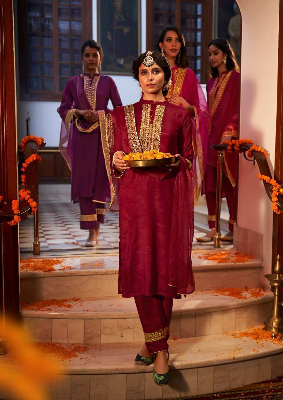 Rivaaz Vol 3 Designer Georgette Kurti With Pant Dupatta Set