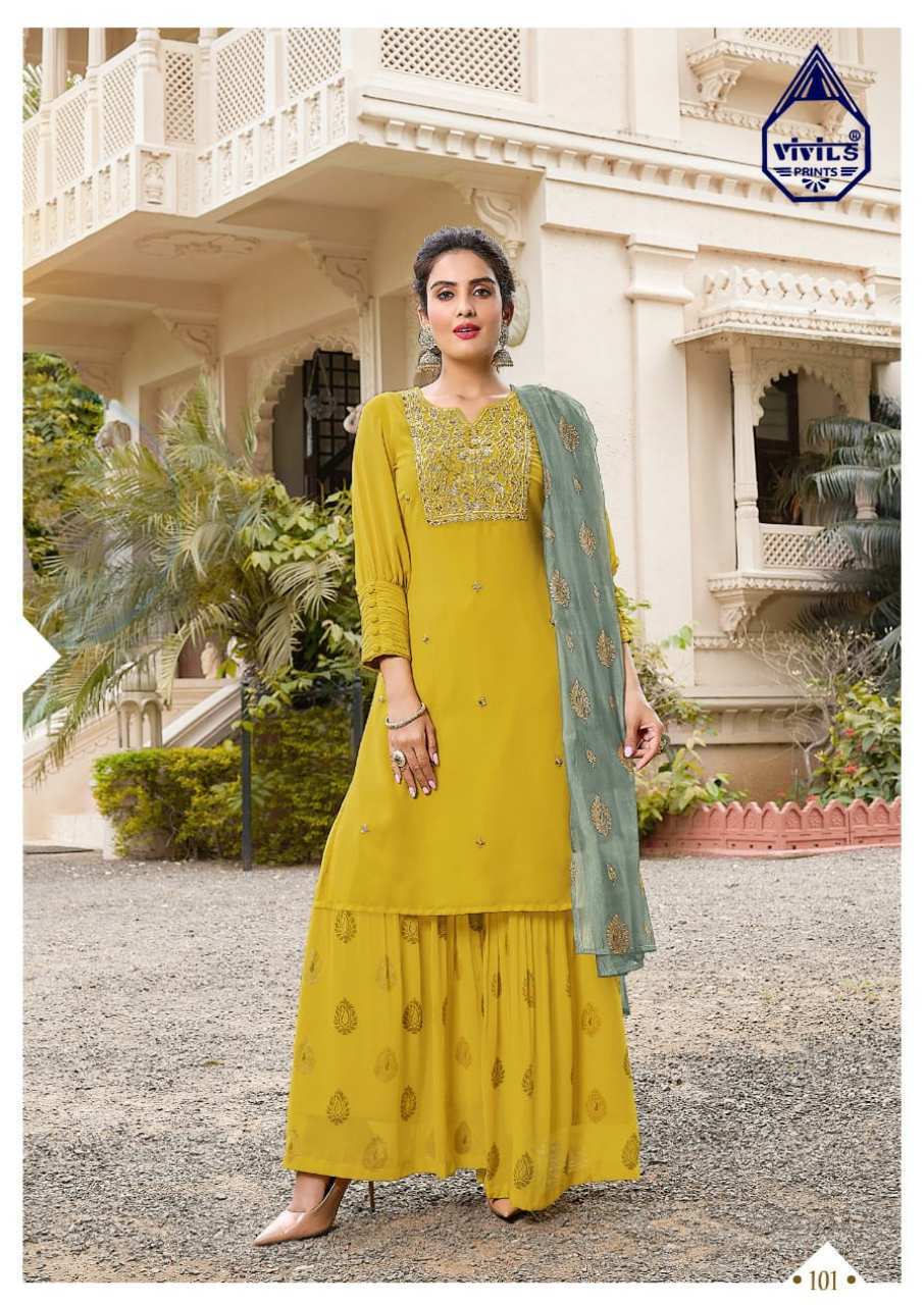 Rivaaz Vol 3 Designer Georgette Kurti With Pant Dupatta Set