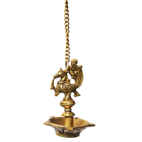 Aakrati Brass Hanging Bird Oil Lamp Decorative Statue in Antique Finish for Home Decoration BY Aakrati
