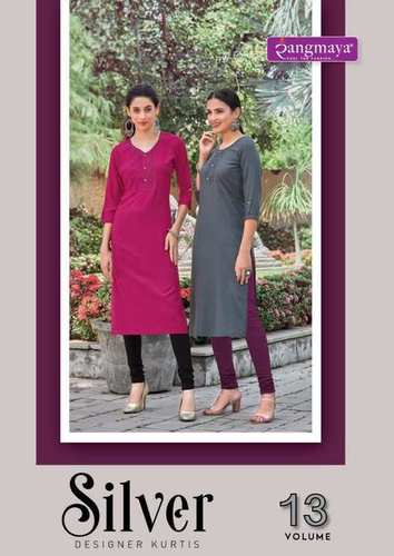 Rangmaya Silver 13 Rayon Straight Kurti Collection