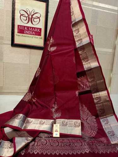 Pure Kanjivaram Soft Silver Butta