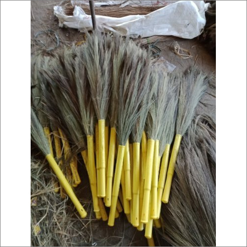 Yellow Plastic Handle Grass Broom