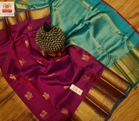 Kanjivaram Pure Soft Silk Saree With Tissue Border