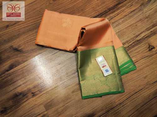 traditional pure kanjivaram silk  saree with tissuse border