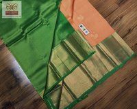 traditional pure kanjivaram silk  saree with tissuse border