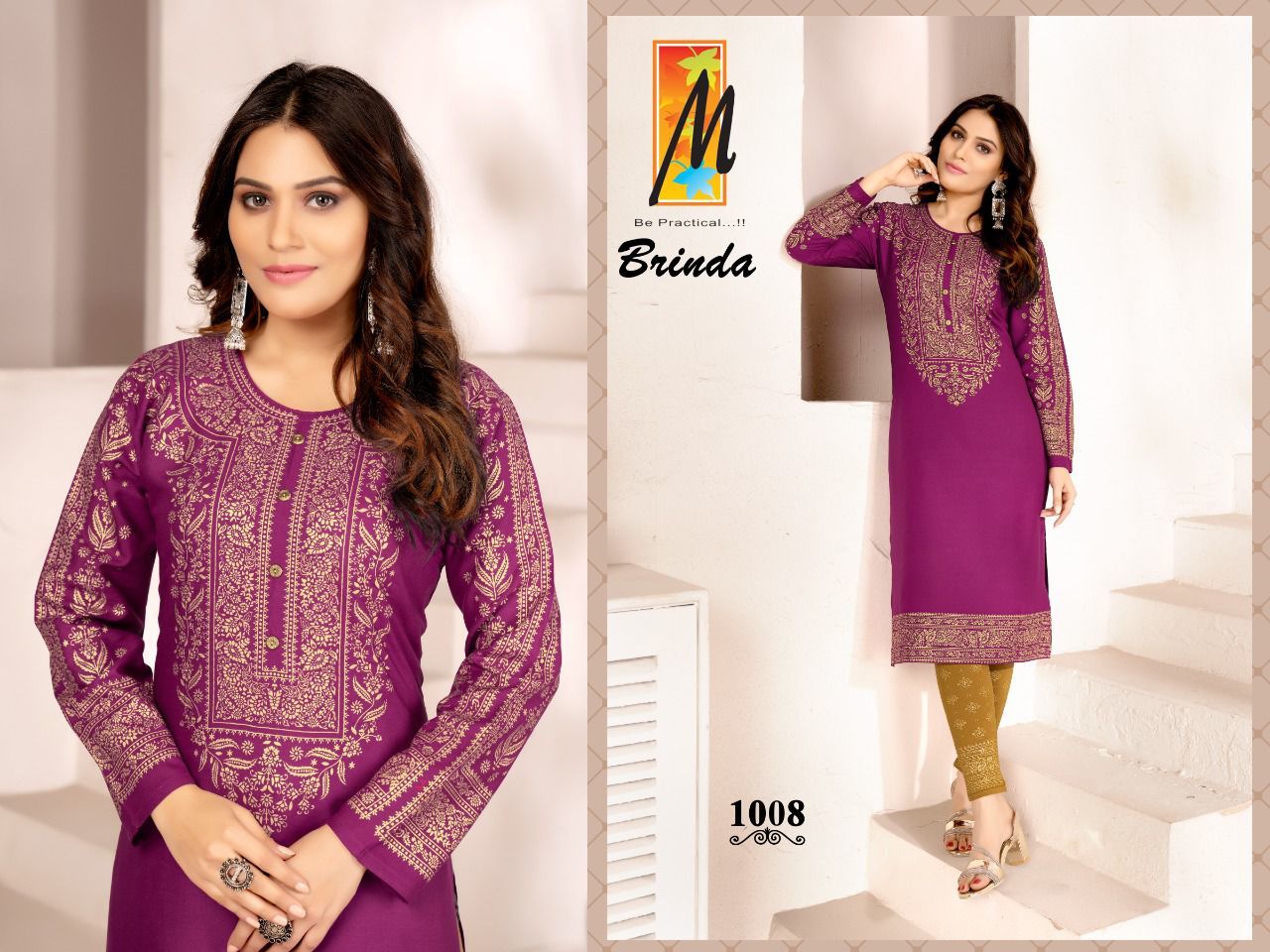 Brinda Heavy Rayon Ladies Kurti Catalogue Set