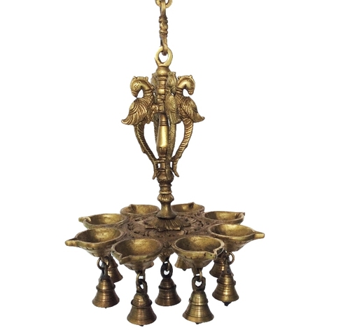 Handicrafted and Brassware Peacock Oil Lamp For Temple