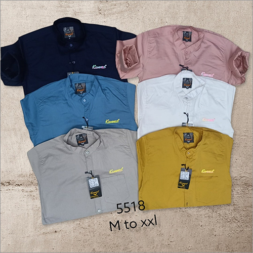 Mens Chinese Collar Cotton Shirt