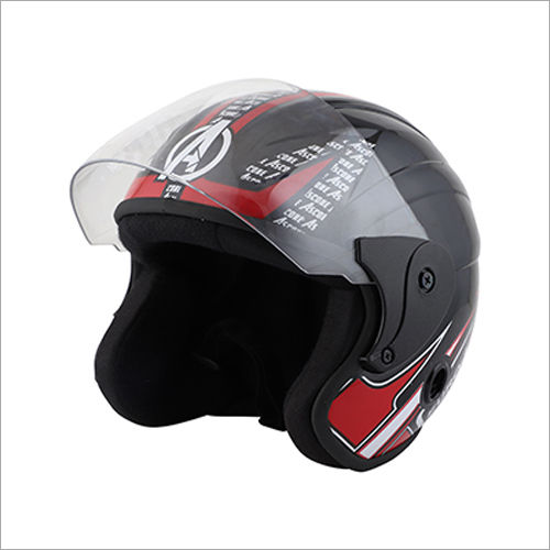 Open Face Motorcycle Helmet - Color: Black