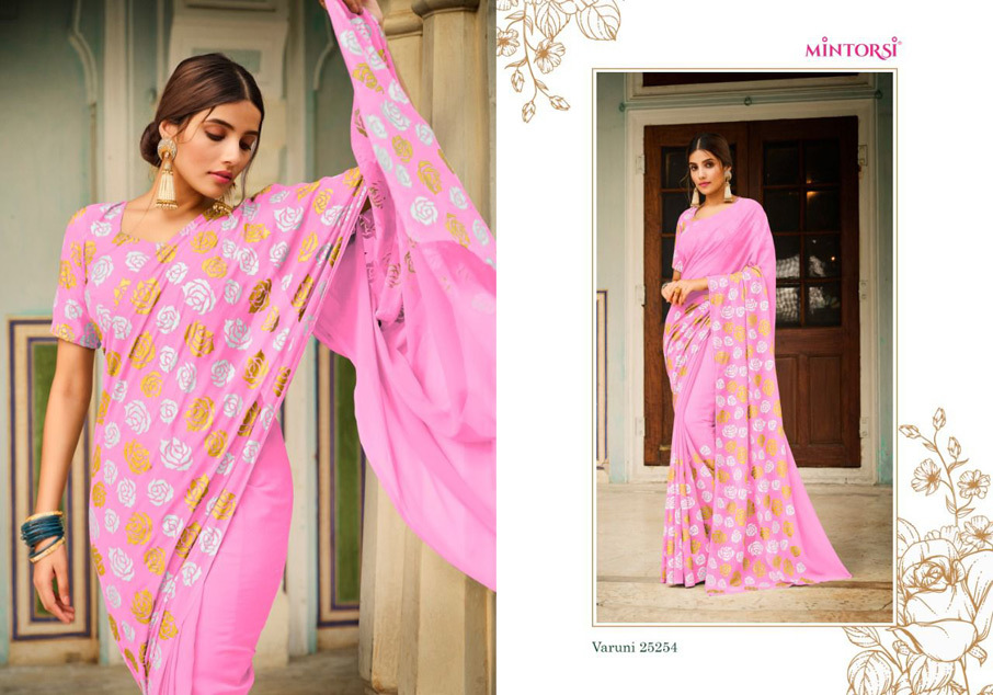 Varuni Mintorsi Georgette Designer Saree Catalogue Set