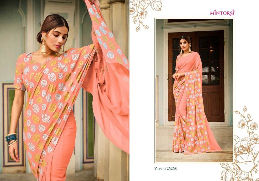 Varuni Mintorsi Georgette Designer Saree Catalogue Set