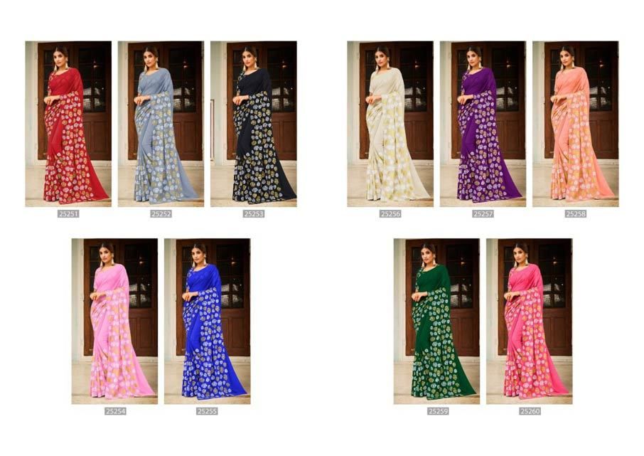 Varuni Mintorsi Georgette Designer Saree Catalogue Set