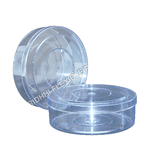 Clear, Round Plastic Container Box