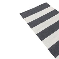 White and Grey Stripes Cotton Yoga Mat