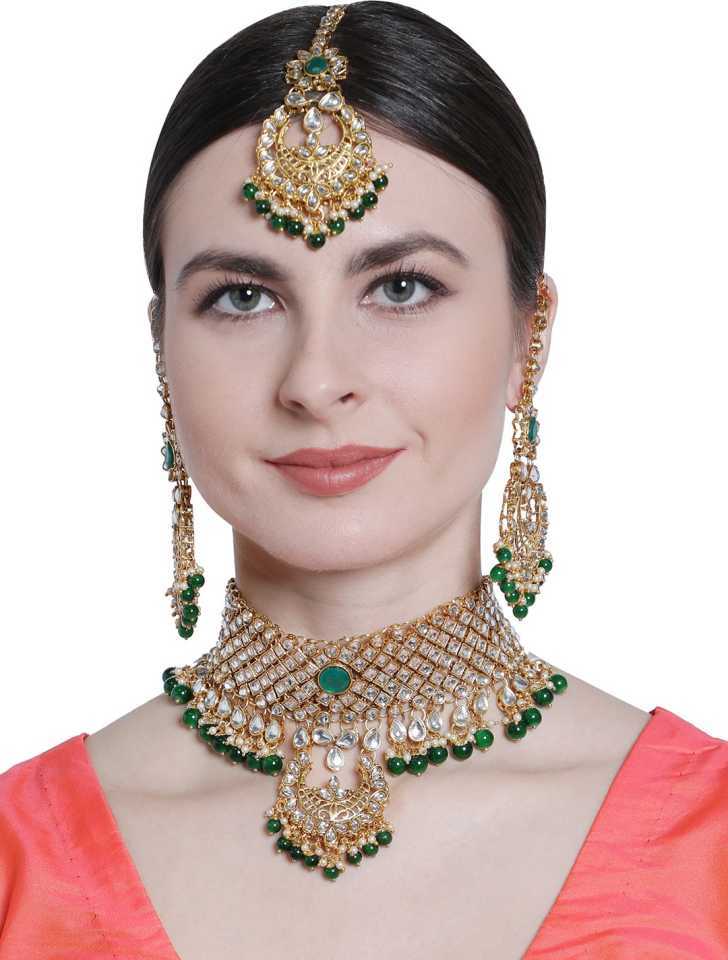 Jewellery Sets of women gold plated kundan wedding bridal necklace Set