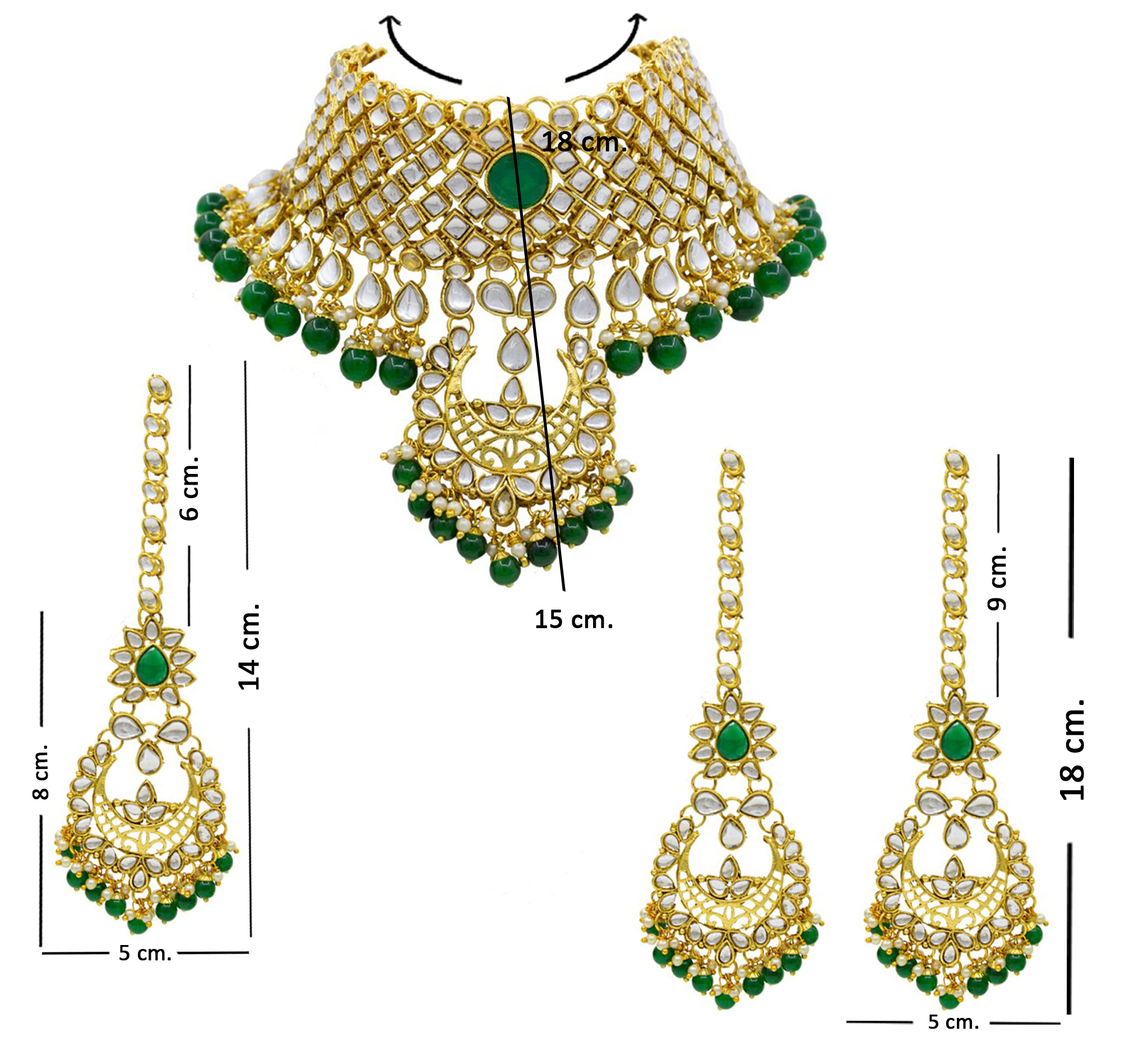 Jewellery Sets of women gold plated kundan wedding bridal necklace Set