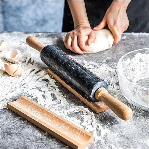 Marble And Wooden Rolling Pin By LIMITLESS CRAFTS PVT. LTD.